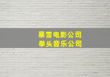 暴雪电影公司 拳头音乐公司